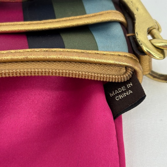 Coach Julia Legacy Striped Swingpack Crossbody Bag Gold Multicolor Eclectic - Picture 10 of 15